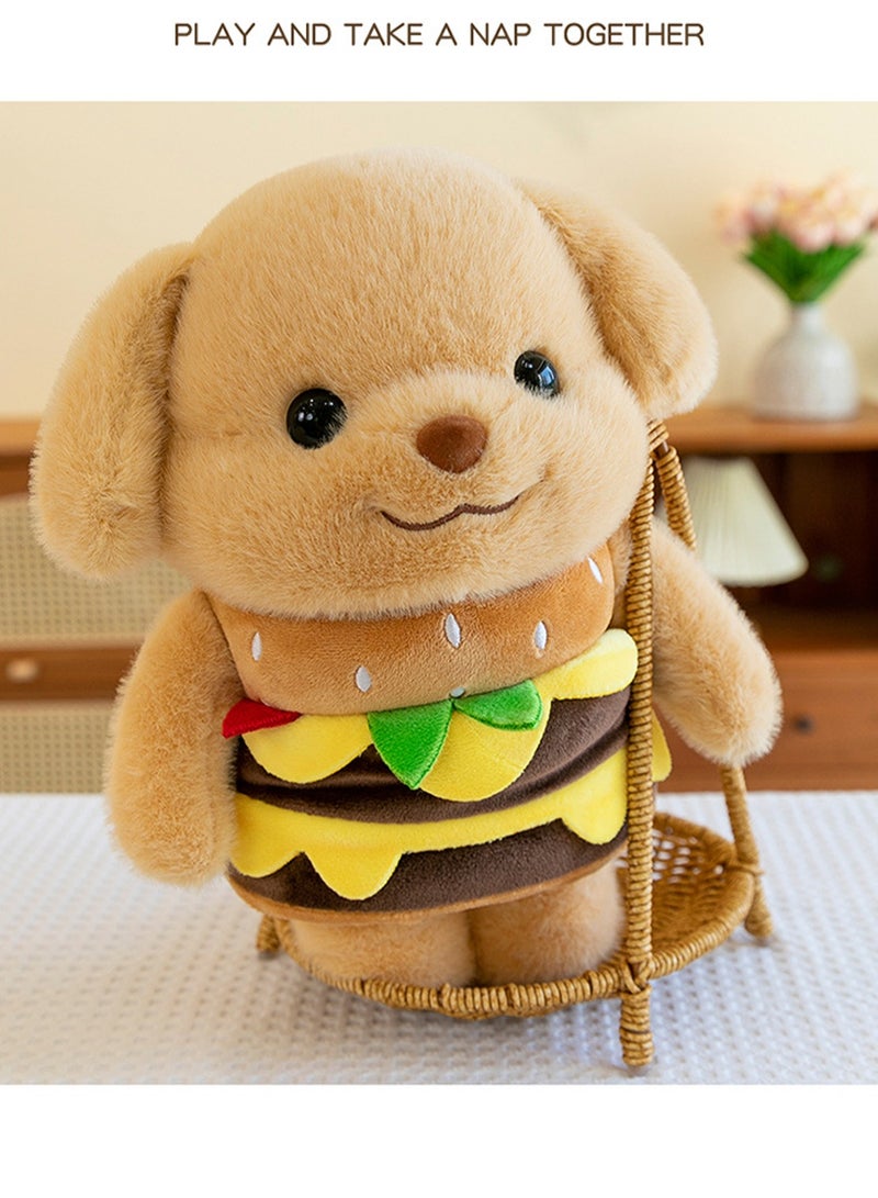 30 CM Cute Hamburger Dog Plush Toy Soft Stuffed Cartoon Doll For Girls And Boys All Ages Gift - Image 4